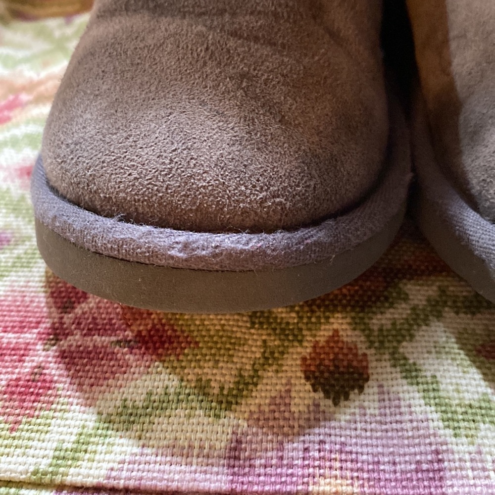 UGG Boots Womens 5 grey Bailey Button Suede Sheepskin Pull On gray - Picture 7 of 13